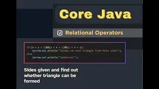 Core Java _ Sides given and find out whether triangle can be formed