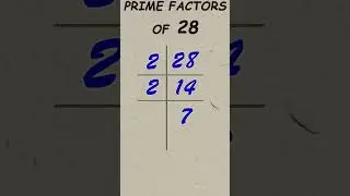 Prime factor of 28 / Prime factorisation / #publicmaths #shorts #primefactor