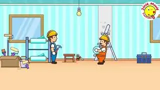 M&oacute;k&aacute;s Munk&aacute;sok- a festők 3 perces mese 1. r&eacute;sz- funny workers fail wallpapering cartoon- J&aacute;t&eacute;kmes&eacute;k