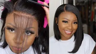 🔥 Asymmetrical Bob 😍 | How To Install & Style Bob Wig With No Baby Hair, Glue Needed! | MYFIRSTWIG