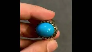 Dark Rare Color Blue Feroza Ring   Turquoise Nishapuri