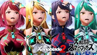 【スマブラSP】ホムラ/ヒカリ気絶ふらふらモーション・シールドブレイク集まとめ（全カラー8パターン）ゼノブレイド2【大乱闘スマッシュブラザーズSPECIAL】