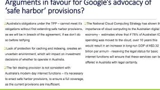 'Safe Harbour' Law Reform   A good fit for Google?