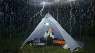THE WORST LIGHTNING STORM I EVER EXPERIENCED ‼️ CAMPING IN HEAVY RAIN