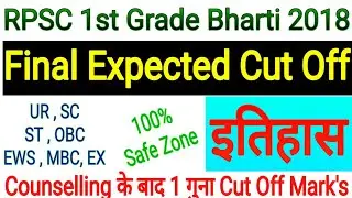 RPSC 1st Grade 2018 History Final Cut Off / Frist Grade Bharti 2018 History Final Cut Off