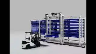Tower type automated material storage system for laser cutter #lasercutting #storagesolutions