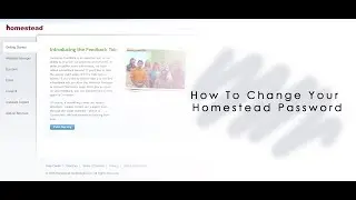 How To Change The Password From Within Your Homestead Account