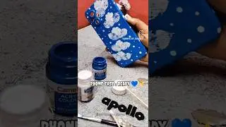 From plain to pretty 💙 DIY phone case📲🖌️#shorts