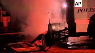 Security tight as protesters set fire to barricades near US embassy