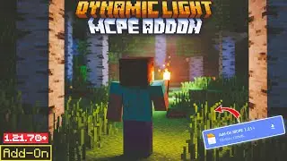 Динамический свет, факел, левый фонарик, аддон для MCPE 1.21+ | Лучший аддон для MCPE 1.21+ | DRI...