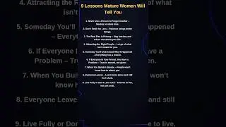 9 Lessons Only Mature Women Know