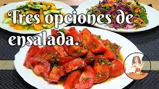 📌TRES 🥗DELICIOSAS OPCIONES DE ENSALADAS‼️ #ensaladasaludable #ensaladasfaciles #ensaladas