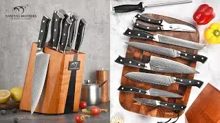 Nanfang Brothers 9 Pieces Luxury Super Sharp Damascus Kitchen Knife Set