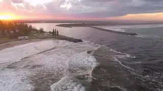 Port Macquarie Australia - The Breakwall and Town Beach after Heavy Rain March 2018'
