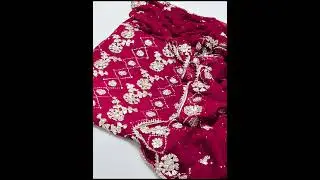 Shirt Bamber Chunri Chiffon heavy Gotta Jaal Work mukesh With Chiffon Duppta 2 Pcs #shorts #ytshorts
