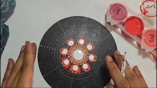 6 inch Red - Orange Dot Mandala art Process Video