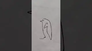 🐧〰️✍️#viral #lineart #singlelineart #onelineart #shorts #vectorart #linedrawing #art #penguindrawing