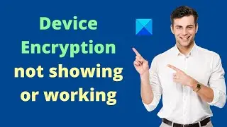 Device Encryption not showing or working in Windows 11