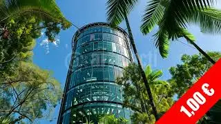 Glass Eco Skyscraper with Trees &ndash; 4K Green City Footage