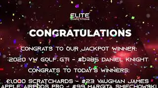 JACKPOT LIVE DRAW - (2020 GOLF GTI) & &pound;1,000 Scratchcards / Airpods Pro / Smart Dartboard / Maki...