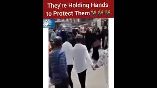 Men Hold Hands👬to Protect Their Sisters During Pro-Hijab Protest in India #shorts