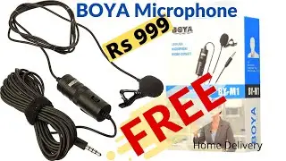 Boya BYM1 Omnidirectional Lavalier Condenser Microphone with 20ft audio cable (black) 🔥