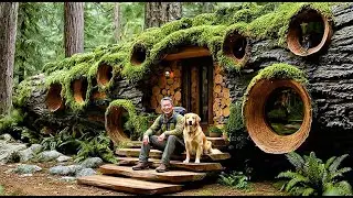 I Built a Warm Secret House Under a Massive Fallen Tree Root