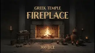 Ancient Greek Temple Fireplace 🔥 Ambient Fire & Stone Sounds