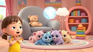 Five Silly Baby Kittens Chasing the Light AV1 | Kids Song Fun | Nursery Rhymes
