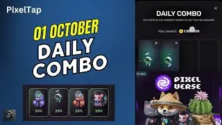 01 Oct 2024 Pixelverse Daily Combo Cards  | Pixelverse Daily Combo | PixelTap Daily Combo #shorts