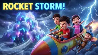 Rocket Storm Adventure 🚀⚡ | Chintu Pintu & Bholu in Magic Sky | 3D Cartoon for Kids