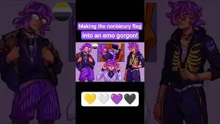 I turned the nonbinary flag into a gorgon oc 🐍💜 | ✧&deg;｡ #nonbinary  #characterart #oc #lgbt #pride