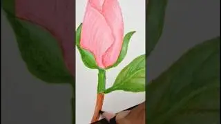 Rose Bud Drawing | Flower Drawing Easy | Art #shorts