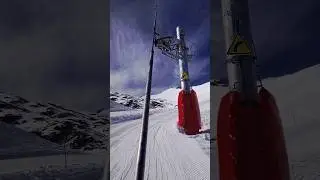 Crazy ski lift with corner in France #skiing #lift #machinery #ski #engineering #snow