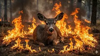 Deer Trapped in Wildfire Saved by Firefighters | Animal Rescue Story