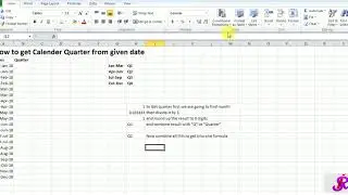 Find Calender Quarter from date in Excel