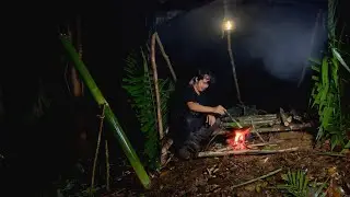 (7 Hari) 🔥 diguyur hujan, bertahan hidup dalam hutan ,mencari makanan di hutan (part2) #kinsurvive 