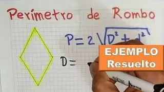 PERIMETRO de un ROMBO 🔹 con sus DIAGONALES