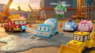 Construction Site Safety & Science │ Robocar Poli Rescue Mission: The Wet Concrete Crisis │Kids STEM