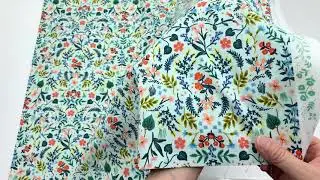 Rifle Paper Co mint green metallic flower fabric