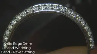 Setting : Knife Edge 3MM Wedding Band With Angled Pave Set