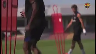Ejercicio f&iacute;sico-t&eacute;cnico de finalizaci&oacute;n del FC Barcelona | Trabajo integrado Bar&ccedil;a