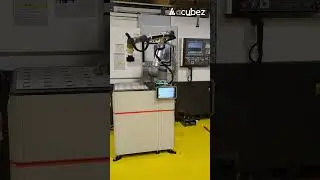 OKUMA CNC Automation for #Lathe machine including autodoor #cnc #fertigung #robotics