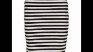 Black And White Striped Skirt