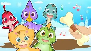 FIVE LITTLE BABIES 🦖🌈 With colorful Baby Dinosaurs