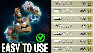 Easy To Use This Army | Meteor Golem + Totam Spell With Rc Charge Without FB Is Broken Strategy