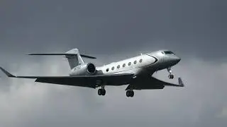 GULFSTREAM G600 N677GA LANDING RUNWAY 6 AT THE FARNBOROUGH AIRPORT/EGLF 22-9-2025