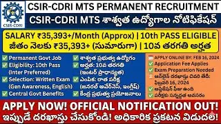 CSIR CDRI MTS ఉద్యోగం, CSIR-CDRI Recruitment 2026: Central Government MTS Job Guide.