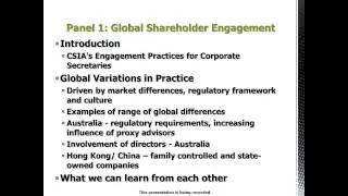Shareholder Engagement Global Perspectives and Trends