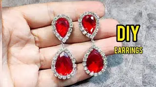 How to Make Glamorous Teardrop Earrings | DIY Red Gemstone Jewelry Tutorial